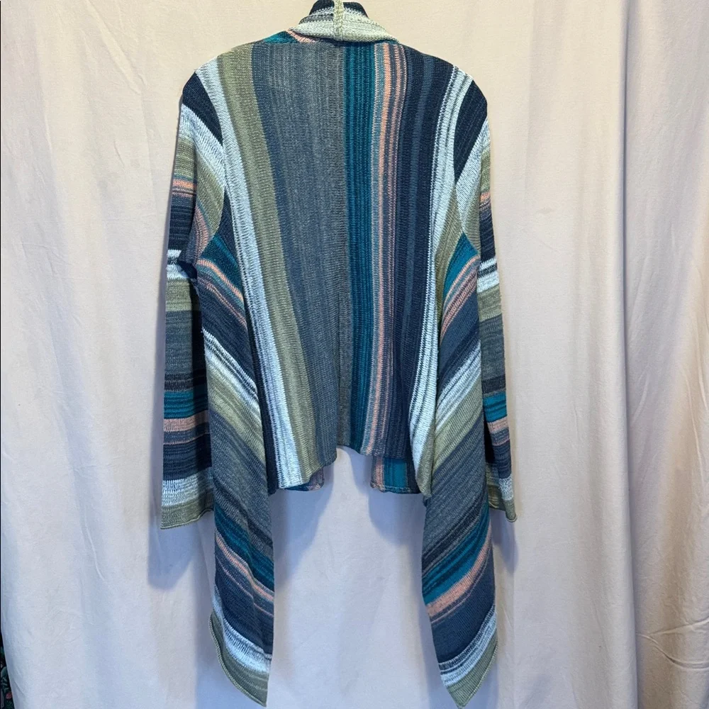 Striped Open Front Cardigan - Picture 3 of 5